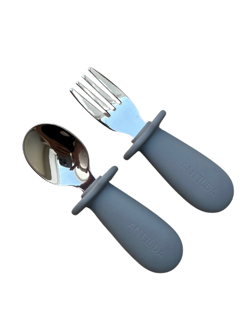 Sztućce dla dziecka - zestaw łyżeczka i widelec - kolor Granatowy