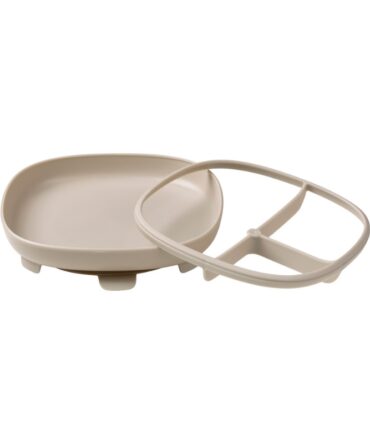 b.box Talerzyk z przyssawką dla dzieci – trójdzielny 2w1 Latte