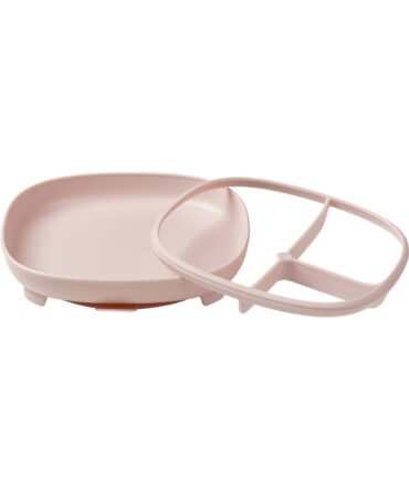 b.box Talerzyk z przyssawką dla dzieci – trójdzielny 2w1 Blush