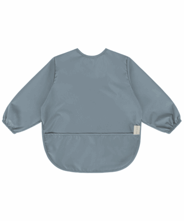 Śliniak z rękawami - Szaroniebieski